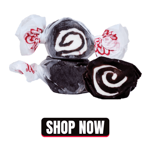 Taffy Town Black Licorice Swirls Salt Water Taffy - Candy Retailer Taffy Town Black Licorice Swirls Salt Water Taffy
