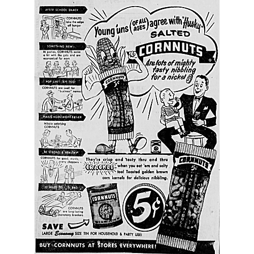 Corn Nuts 1949 Advertisement 8 - Candy Retailer Corn Nuts Advertisement
