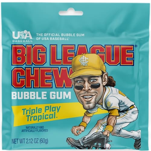 Big League Chew Triple Play Tropical - Candy Retailer Big League Chew Triple Play Tropical