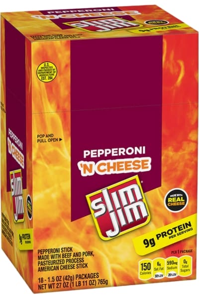 Slim Jim Pepperoni n Cheese - Candy Retailer Slim Jim Pepperoni n Cheese