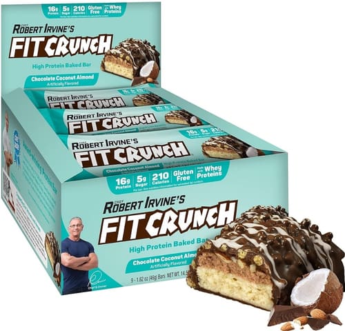Chocolate Coconut Almond Fit Crunch Protein Bars - Candy Retailer Chocolate Coconut Almond Fit Crunch Protein Bars