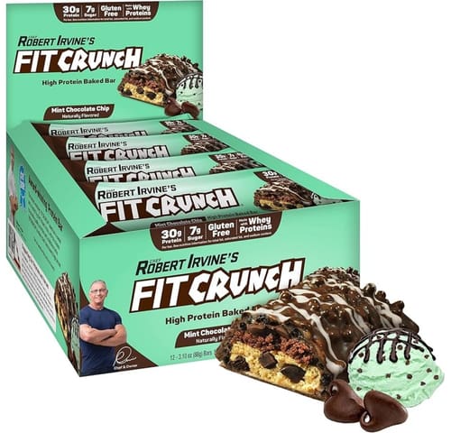 Mint Chocolate Chip Fit Crunch Protein Bars - Candy Retailer Mint Chocolate Chip Fit Crunch Protein Bars