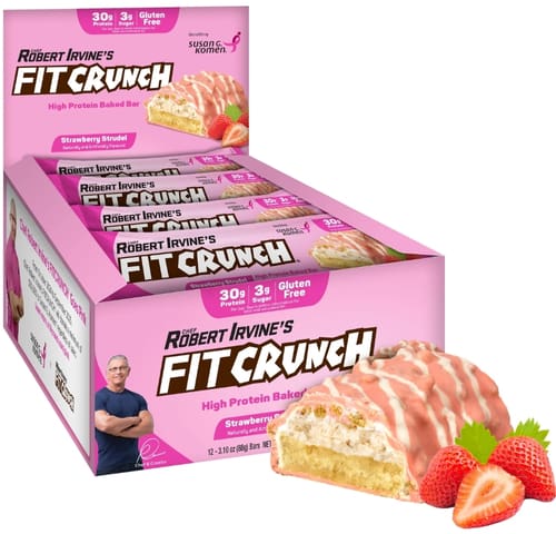 Strawberry Strudel Fit Crunch Protein Bars - Candy Retailer Strawberry Strudel Fit Crunch Protein Bars